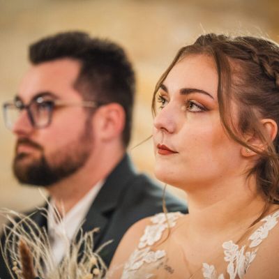 A married couple at the town hall in the South of France